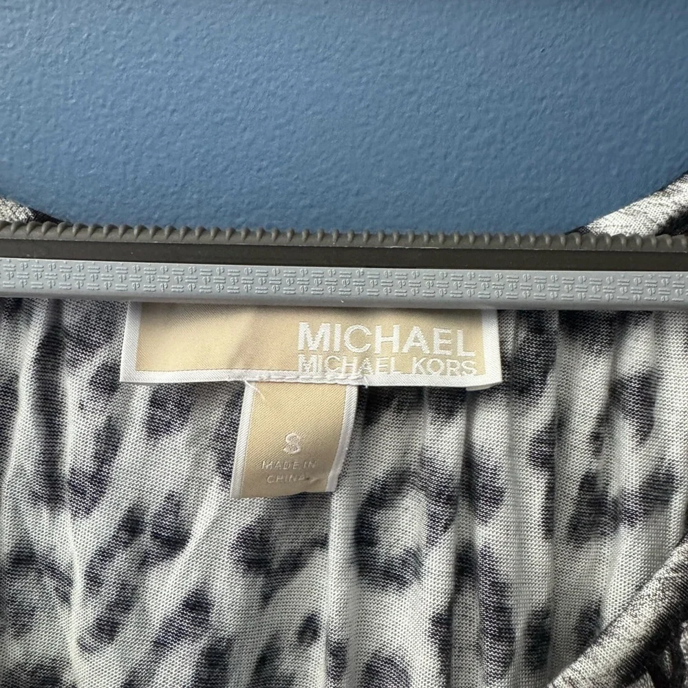 Michael Kors Black and White Animal Print Blouse